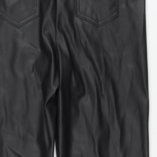Marks and Spencer Womens Black Polyester Trousers Size 16 L24 in Regular Zip