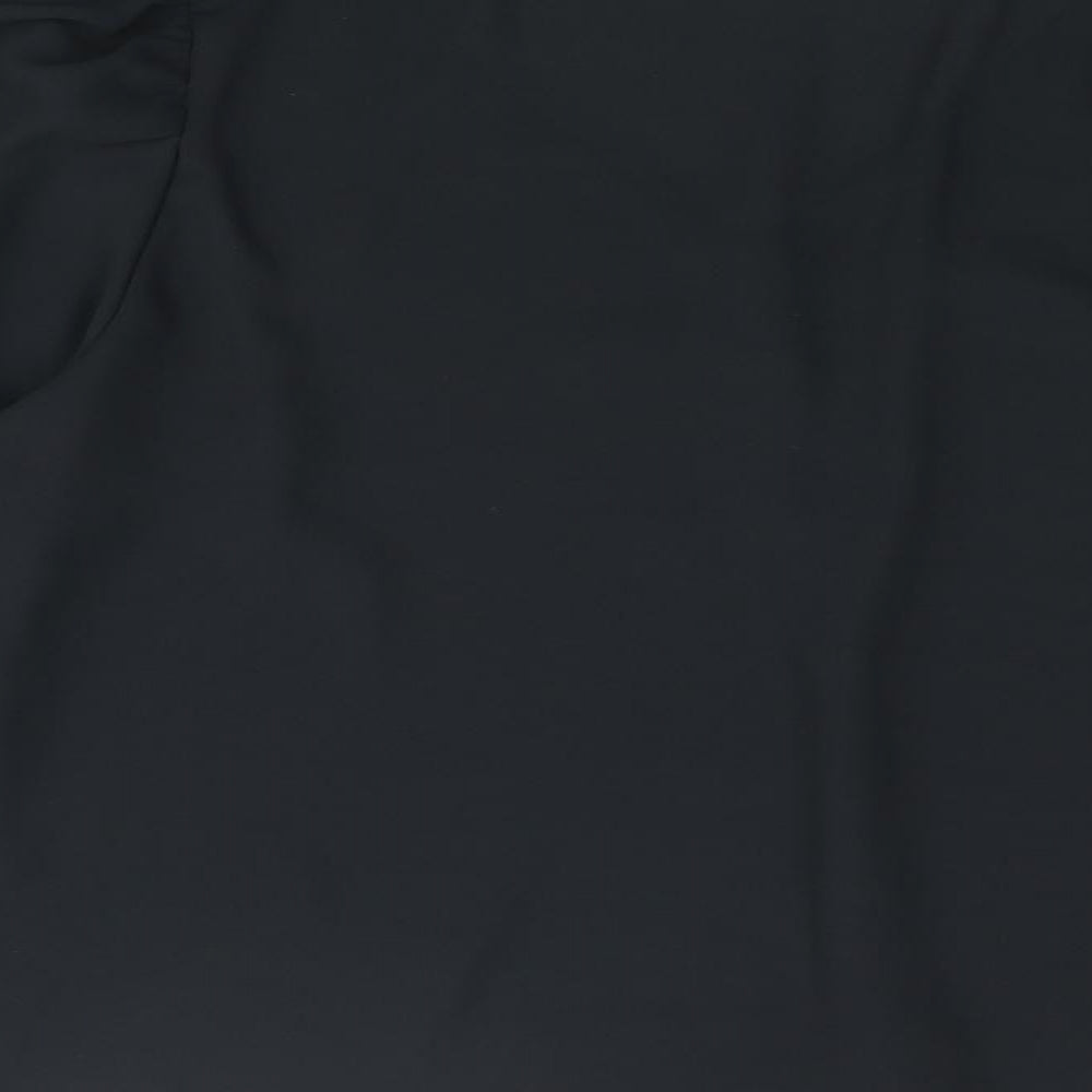 Marks and Spencer Womens Black Polyester Basic Blouse Size 20 V-Neck - Button Detail