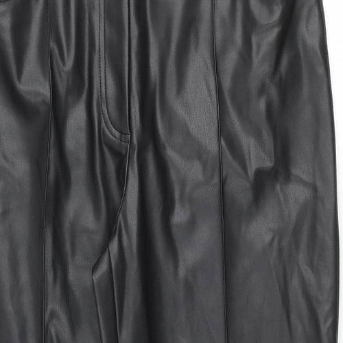 Marks and Spencer Womens Black Polyester Trousers Size 16 L23 in Regular Zip