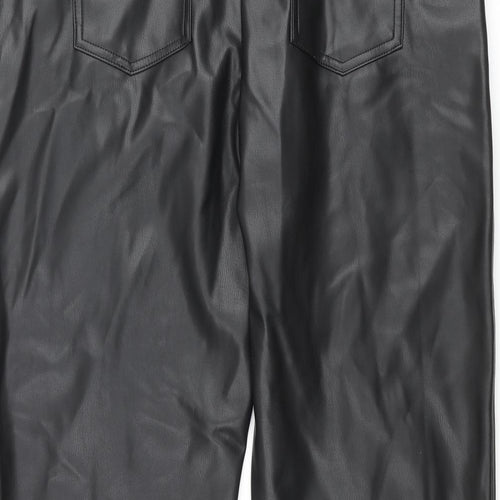 Marks and Spencer Womens Black Polyester Trousers Size 16 L23 in Regular Zip