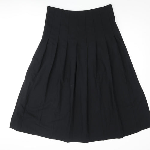 Marks and Spencer Womens Beige Polyester Pleated Skirt Size 14 Zip