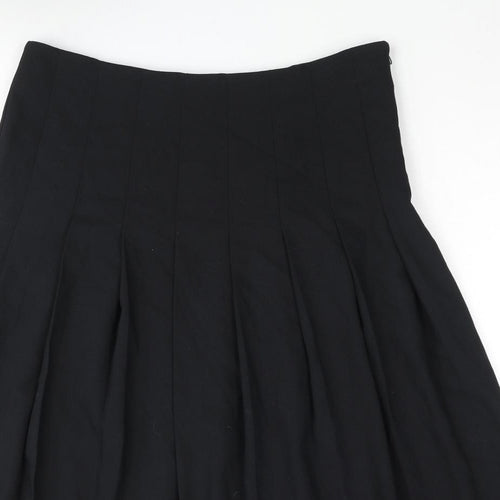 Marks and Spencer Womens Beige Polyester Pleated Skirt Size 14 Zip