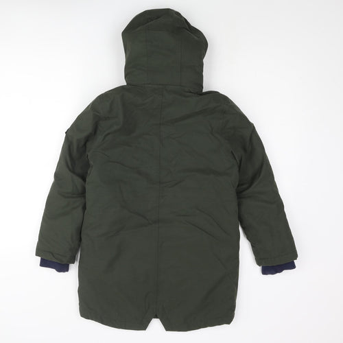 Joules Boys Green Parka Coat Size 8 Years Zip