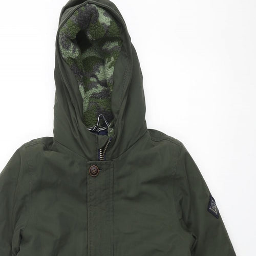 Joules Boys Green Parka Coat Size 8 Years Zip