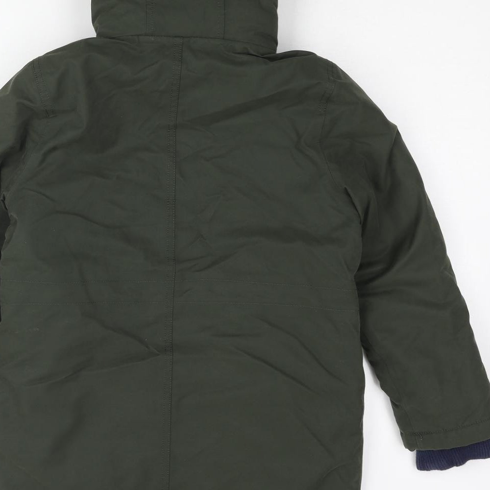 Joules Boys Green Parka Coat Size 8 Years Zip