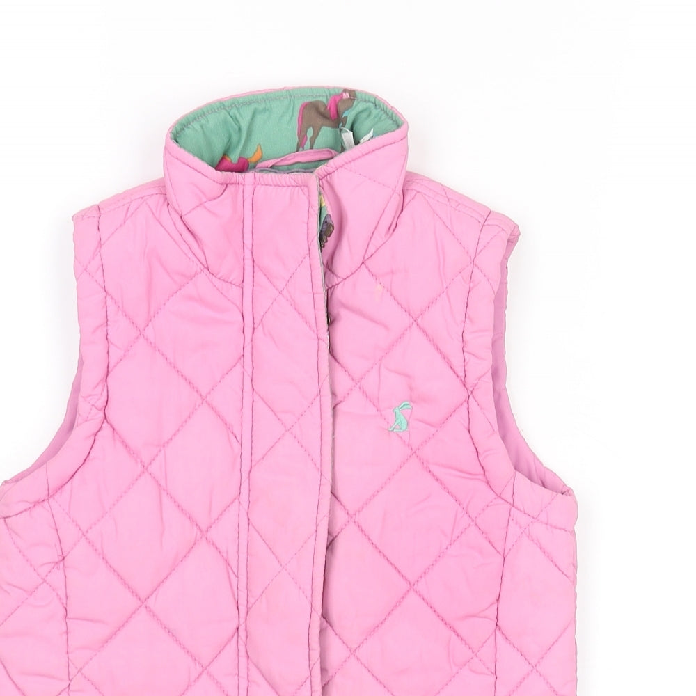 Joules Girls Pink Gilet Coat Size 5 Years Zip