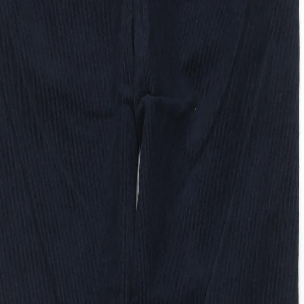 Marks and Spencer Mens Blue Cotton Chino Trousers Size 30 in L33 in Regular Zip
