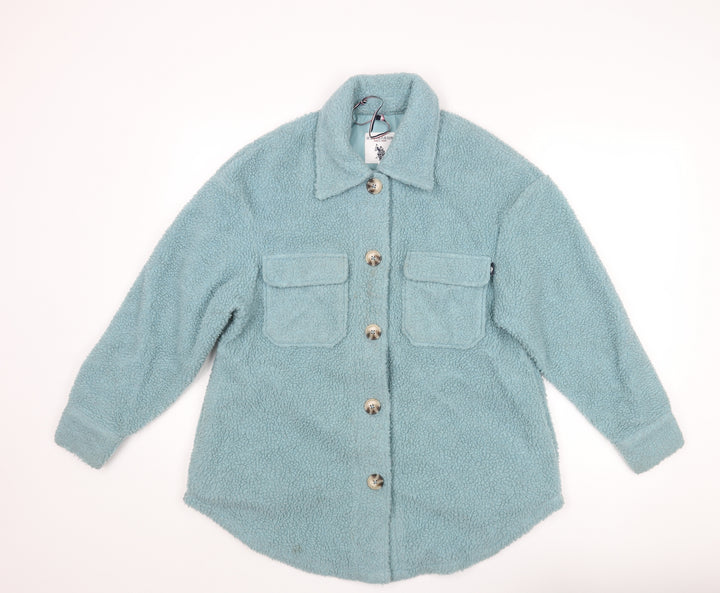 US Polo Assn. Womens Blue Jacket Coat Size XS Button - Shirt Jacket