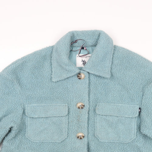 US Polo Assn. Womens Blue Jacket Coat Size XS Button - Shirt Jacket