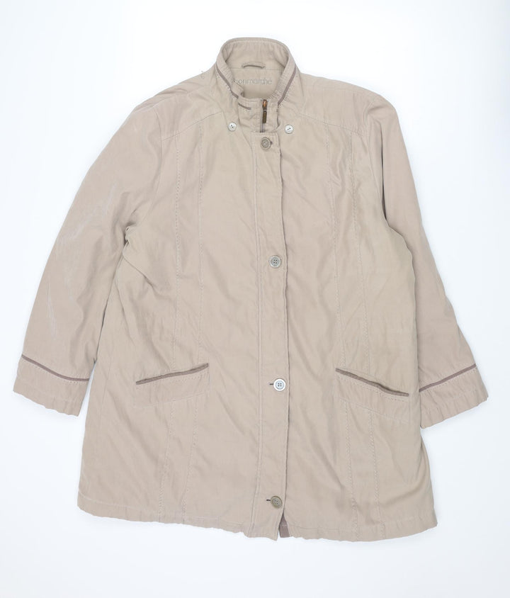 Bonmarché Womens Beige Parka Coat Size L Zip