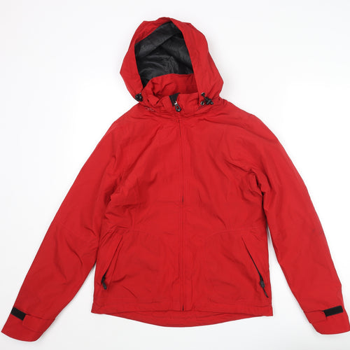 Acode Womens Red Rain Coat Coat Size S Zip