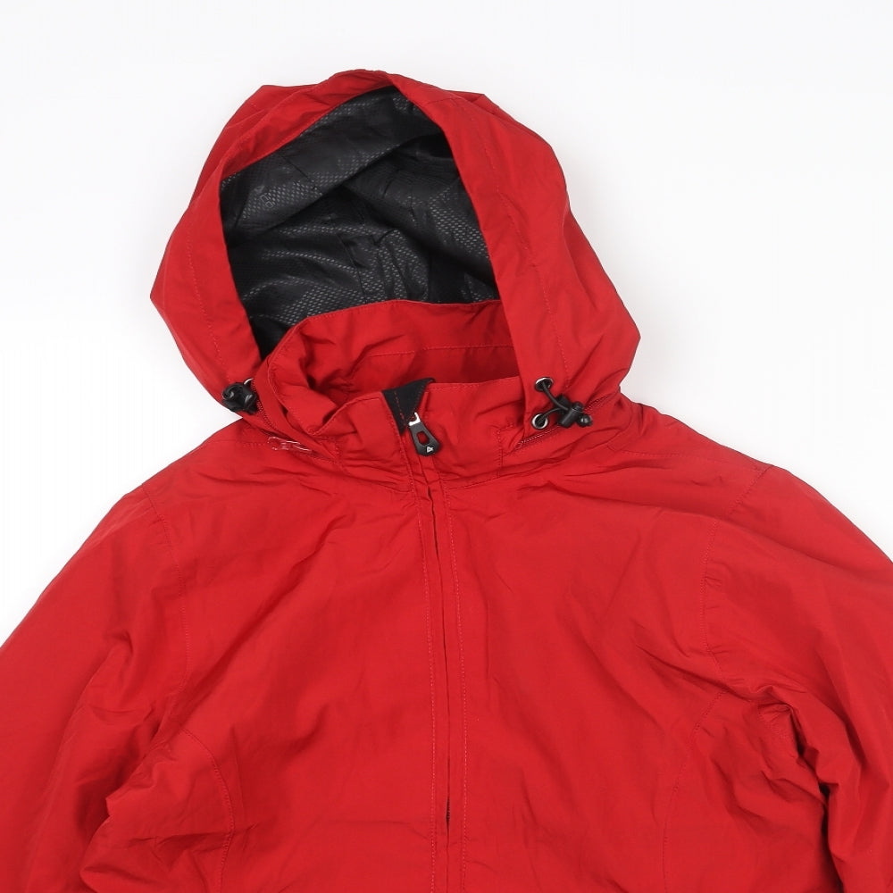 Acode Womens Red Rain Coat Coat Size S Zip