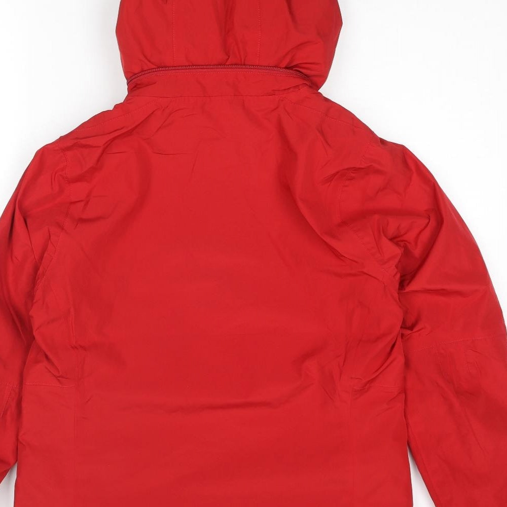 Acode Womens Red Rain Coat Coat Size S Zip