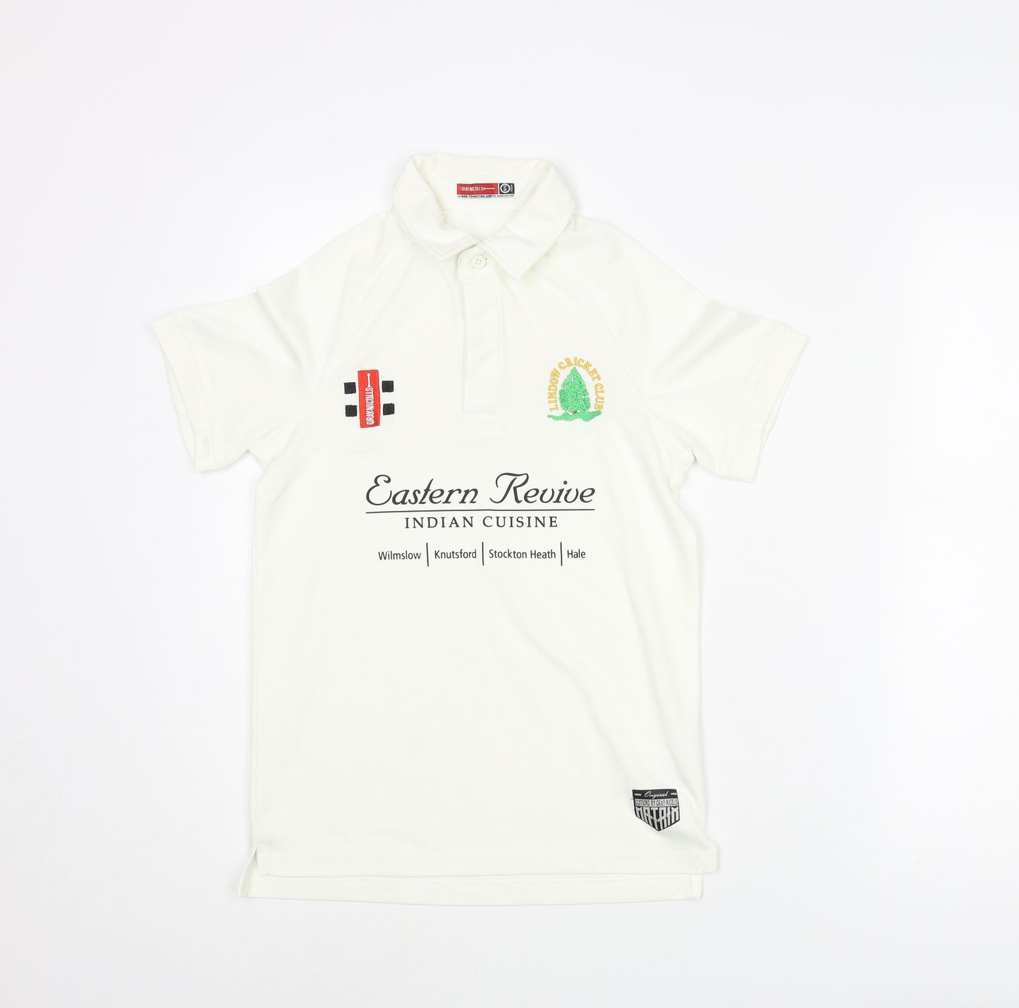 Gray-Nicolls Boys Ivory Polyester Basic Polo Size 9-10 Years Collared Button - Lindow Cricket Club