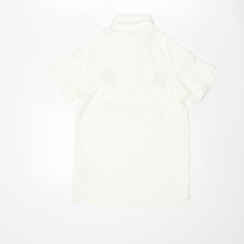 Gray-Nicolls Boys Ivory Polyester Basic Polo Size 9-10 Years Collared Button - Lindow Cricket Club