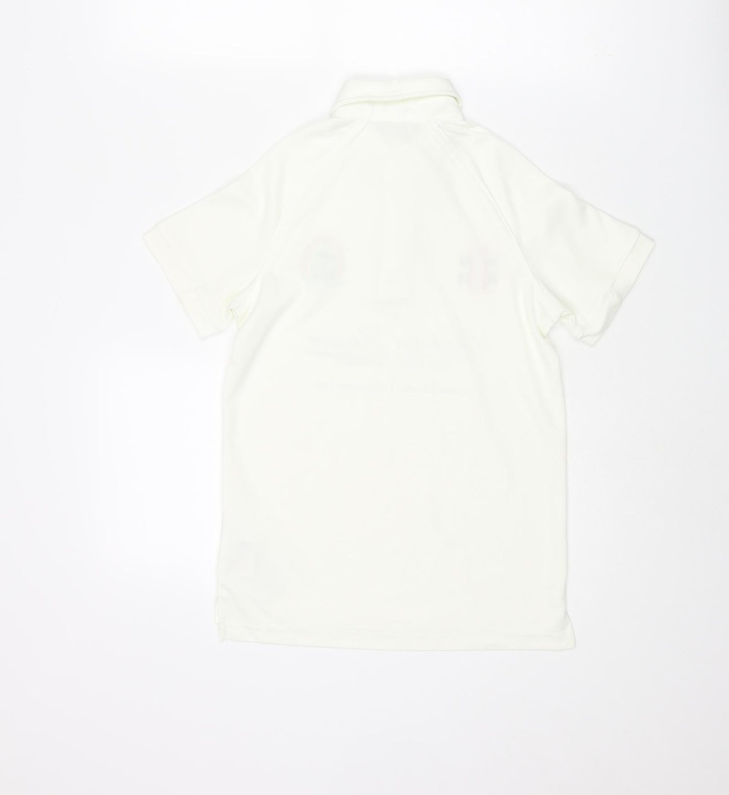 Gray-Nicolls Boys Ivory Polyester Basic Polo Size 9-10 Years Collared Button - Lindow Cricket Club