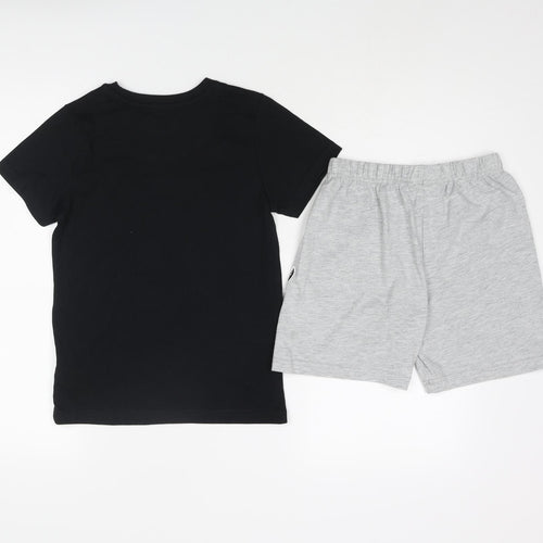 Marks and Spencer Boys Black Solid Cotton Pyjama Set Size 7-8 Years Pullover - Stranger Things
