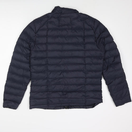 Henri Lloyd Mens Blue Puffer Jacket Coat Size M Zip - Logo