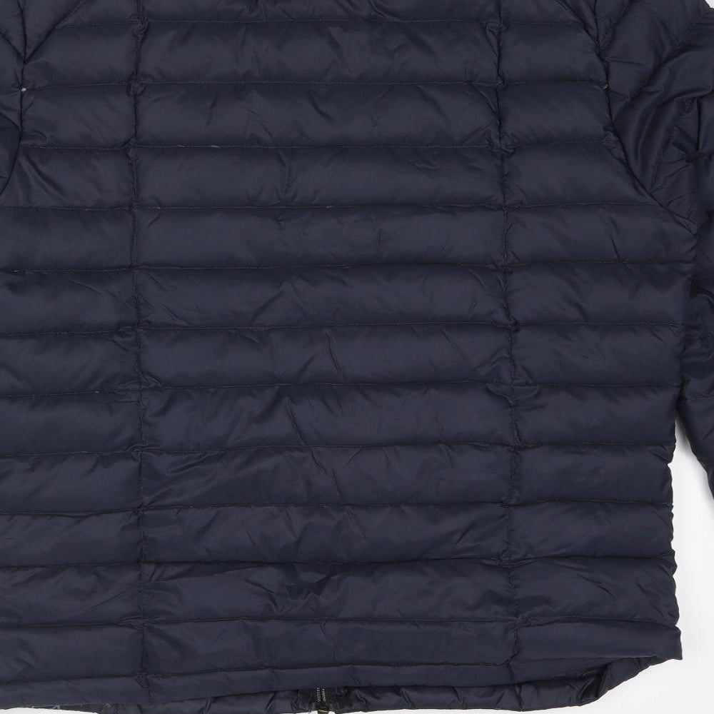 Henri Lloyd Mens Blue Puffer Jacket Coat Size M Zip - Logo