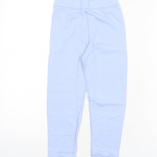 Marks and Spencer Girls Blue Cotton Jogger Trousers Size 5-6 Years Regular Pullover - Thermal