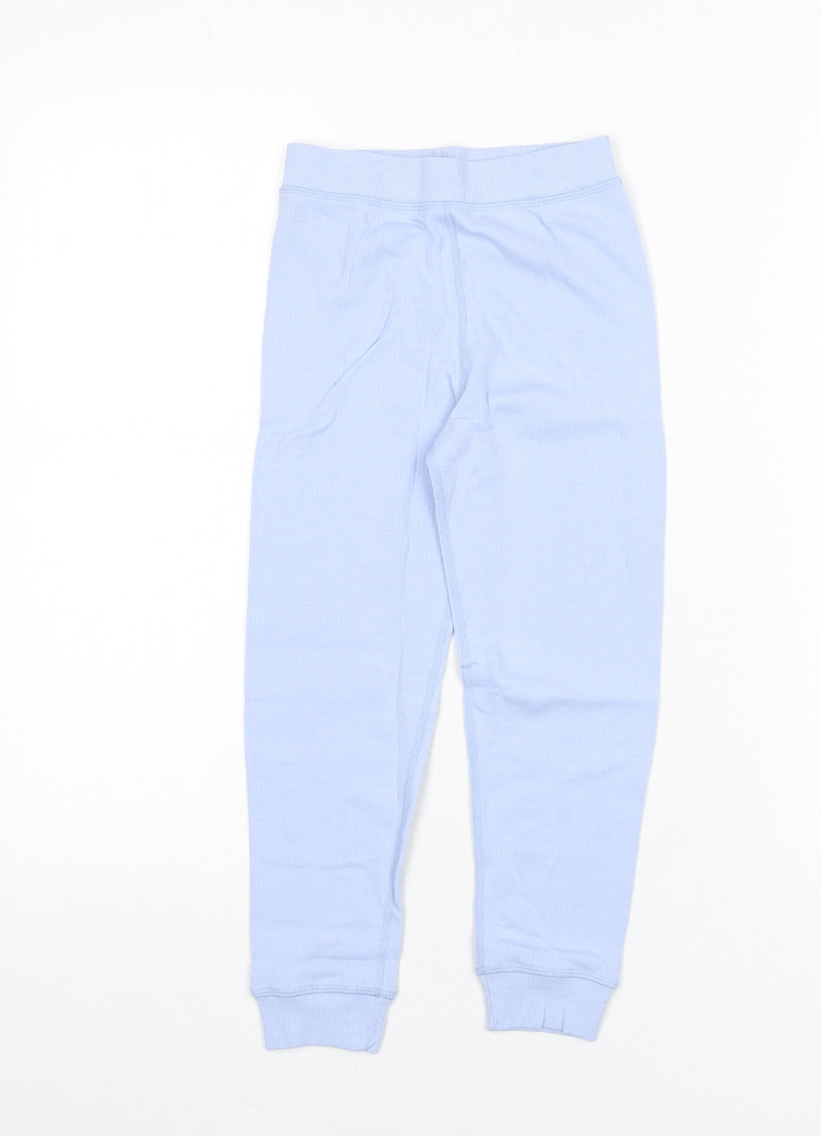 Marks and Spencer Girls Blue Cotton Jogger Trousers Size 5-6 Years Regular Pullover - Thermal