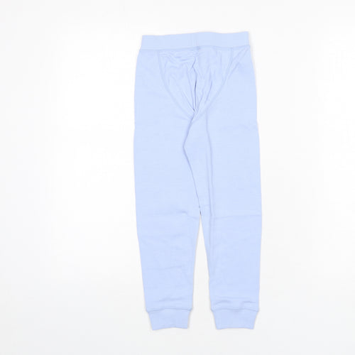 Marks and Spencer Girls Blue Cotton Jogger Trousers Size 5-6 Years Regular Pullover - Thermal