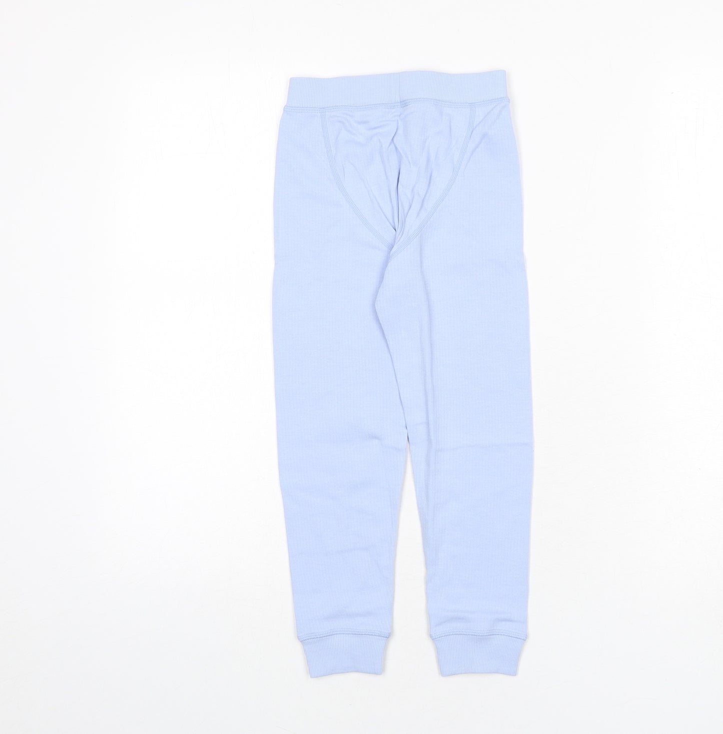 Marks and Spencer Girls Blue Cotton Jogger Trousers Size 5-6 Years Regular Pullover - Thermal