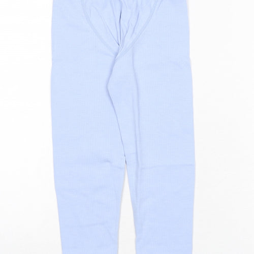Marks and Spencer Girls Blue Cotton Jogger Trousers Size 5-6 Years Regular Pullover - Thermal