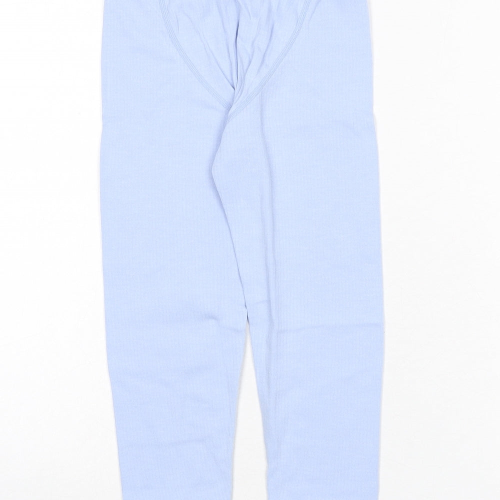 Marks and Spencer Girls Blue Cotton Jogger Trousers Size 5-6 Years Regular Pullover - Thermal
