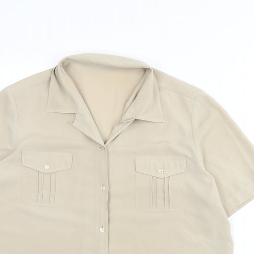 Berkertex Womens Beige Polyester Basic Button-Up Size 18 Collared