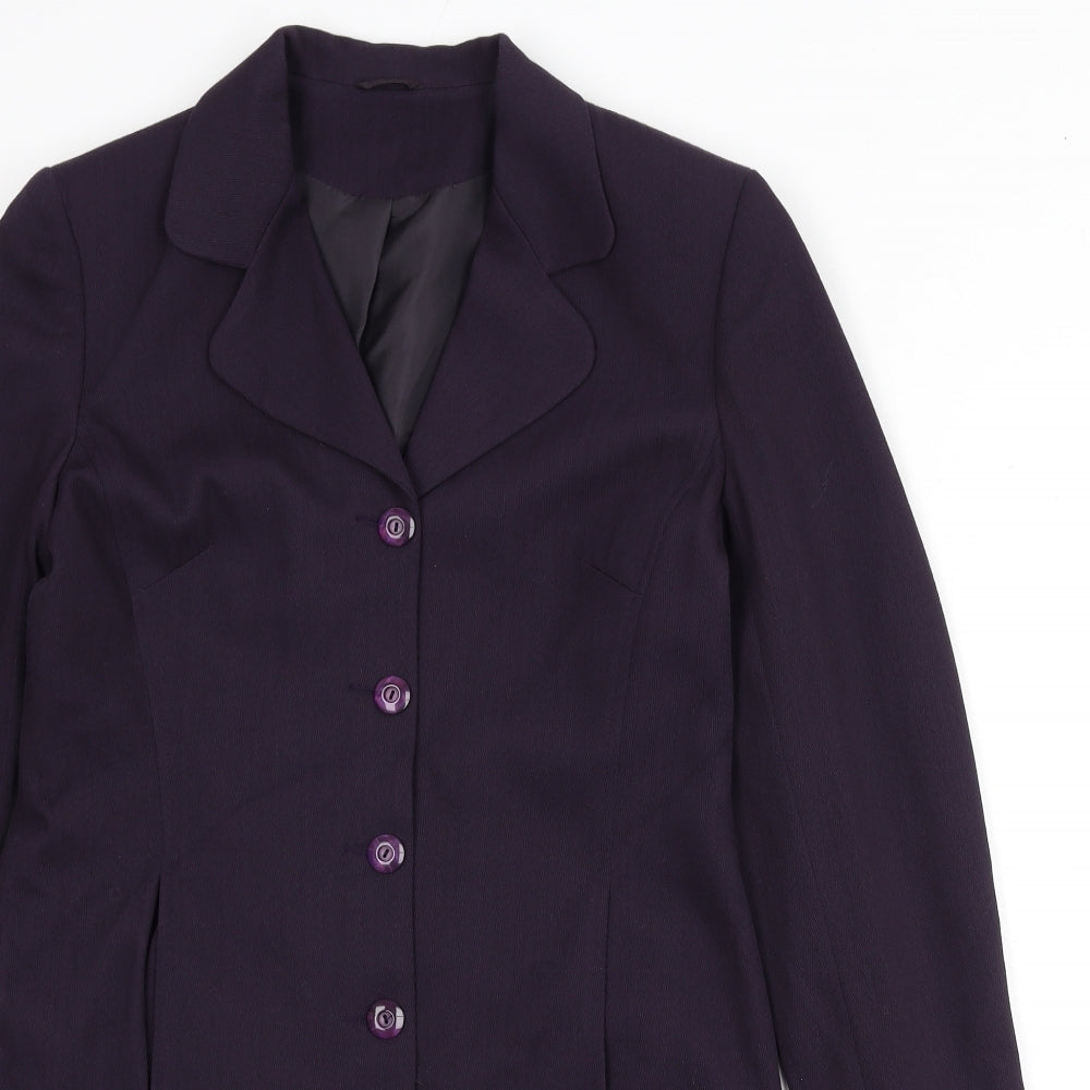 Debenhams Womens Purple Polyester Jacket Blazer Size 10