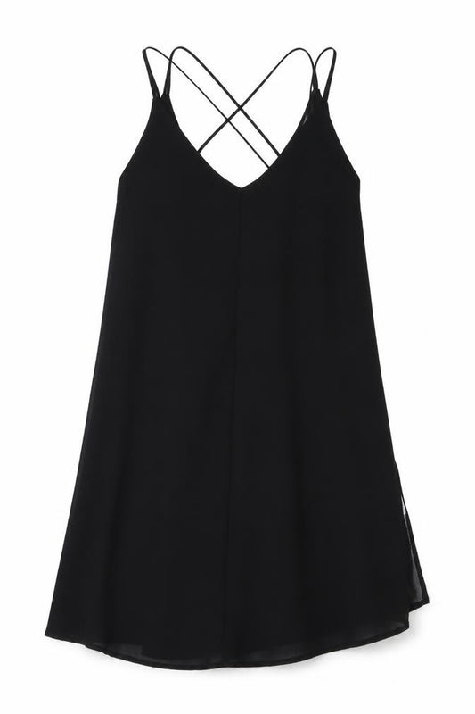 Front view of Forever 21 women’s black polyester a-line, size XS, v-neck pullover