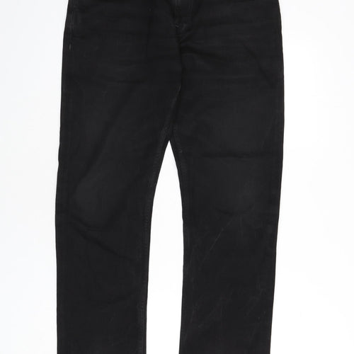 Mish Mash Mens Black Cotton Straight Jeans Size 34 in L28 in Regular Zip - Washed Denim Look