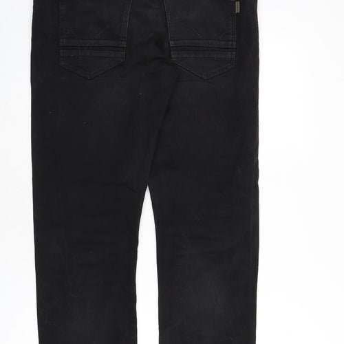 Mish Mash Mens Black Cotton Straight Jeans Size 34 in L28 in Regular Zip - Washed Denim Look