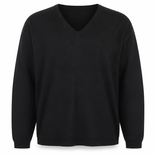 Marks and Spencer Mens Black V-Neck Acrylic Pullover Jumper Size L Long Sleeve
