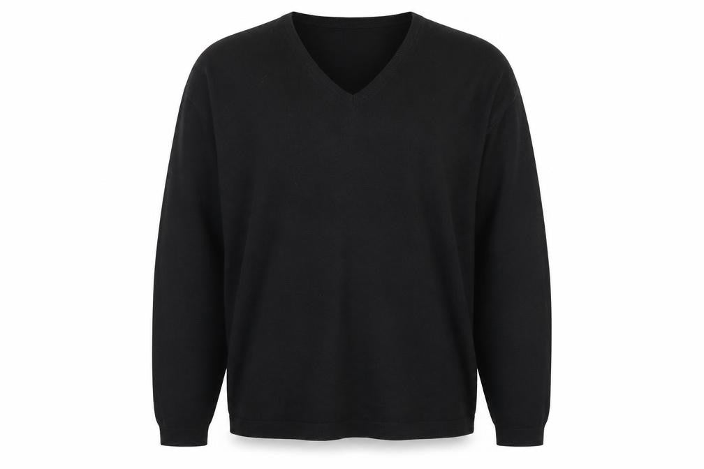 Marks and Spencer Mens Black V-Neck Acrylic Pullover Jumper Size L Long Sleeve