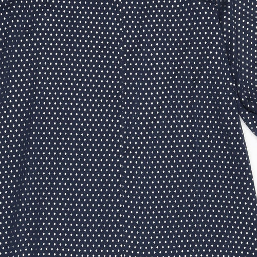 Marks and Spencer Womens Blue Polka Dot Polyester A-Line Size 10 Round Neck Tie