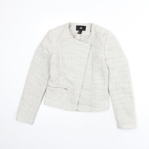 H&M Womens Beige Jacket Size 8 Zip
