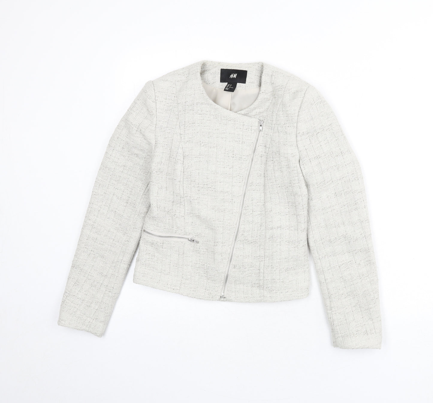 H&M Womens Beige Jacket Size 8 Zip