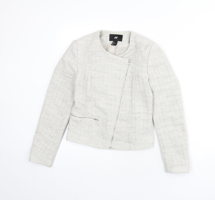 H&M Womens Beige Jacket Size 8 Zip