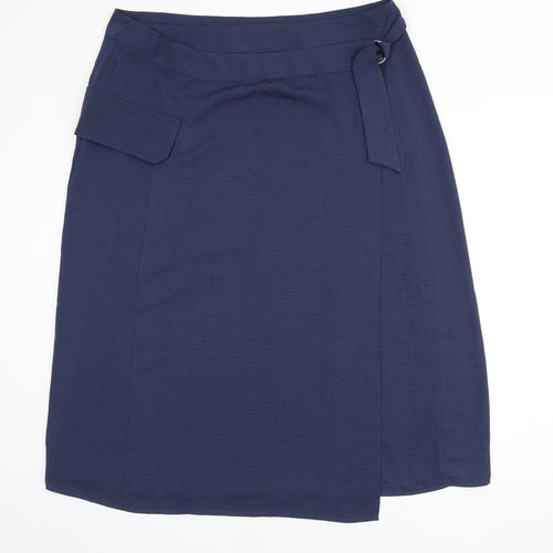Capsule Womens Blue Polyester Wrap Skirt Size 22 Tie