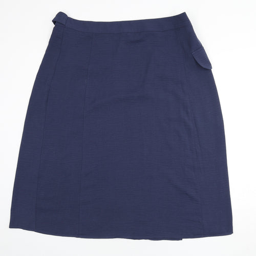 Capsule Womens Blue Polyester Wrap Skirt Size 22 Tie