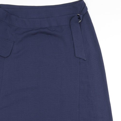 Capsule Womens Blue Polyester Wrap Skirt Size 22 Tie