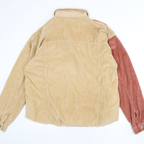 Boohoo Womens Beige Jacket Size 12 Button