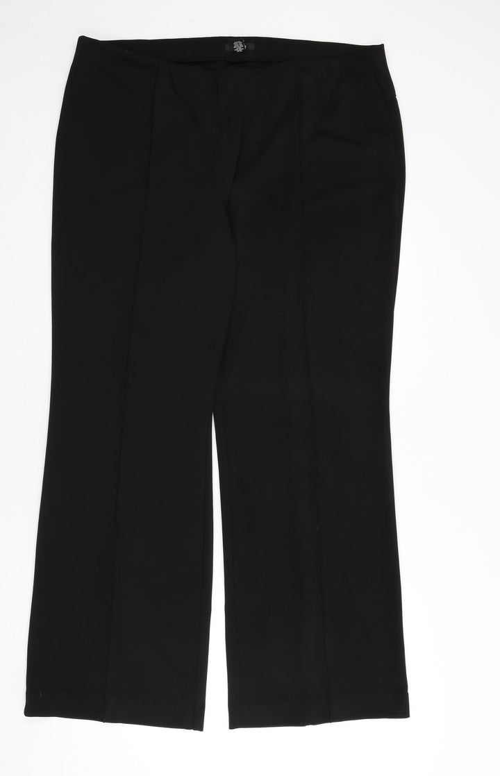 Alfani Womens Black Polyester Trousers Size 18 L30 in Regular - Pleat