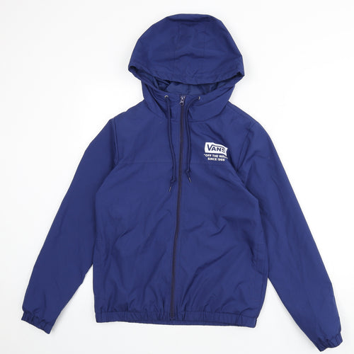 VANS Mens Blue Windbreaker Coat Size XS Zip