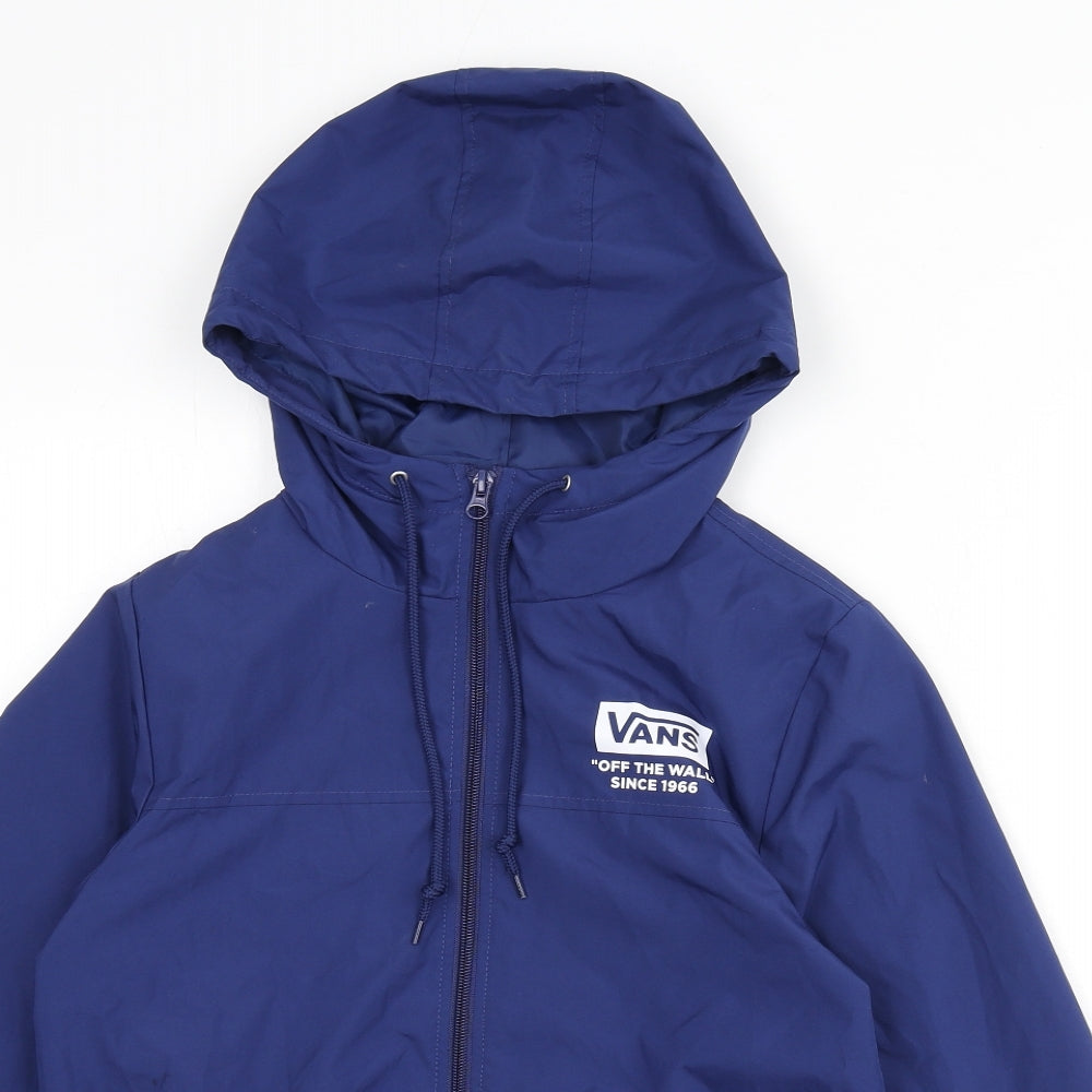VANS Mens Blue Windbreaker Coat Size XS Zip