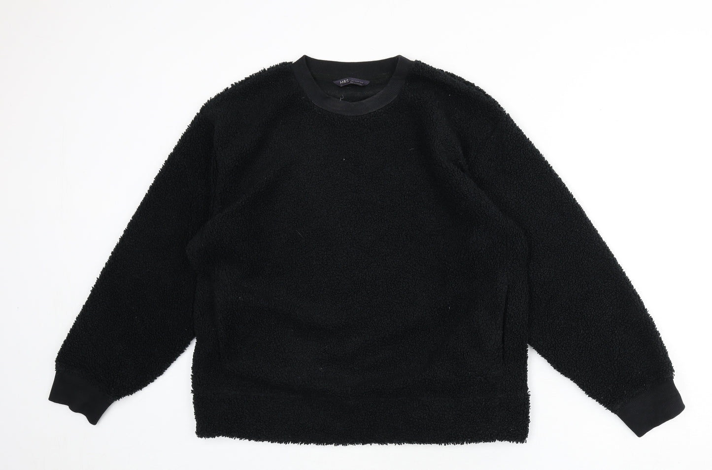 Marks and Spencer Womens Black Polyester Pullover Sweatshirt Size L Pullover