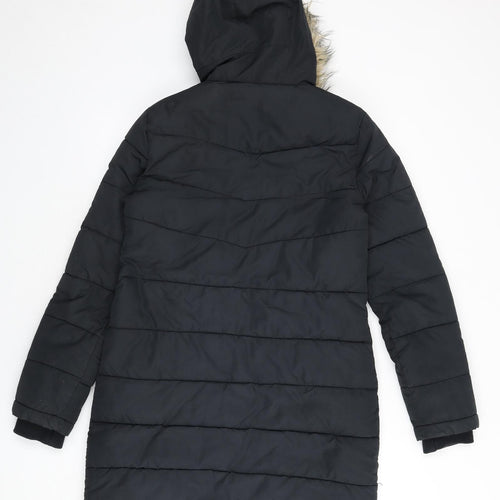 Dorothy Perkins Womens Black Parka Coat Size 8 Zip