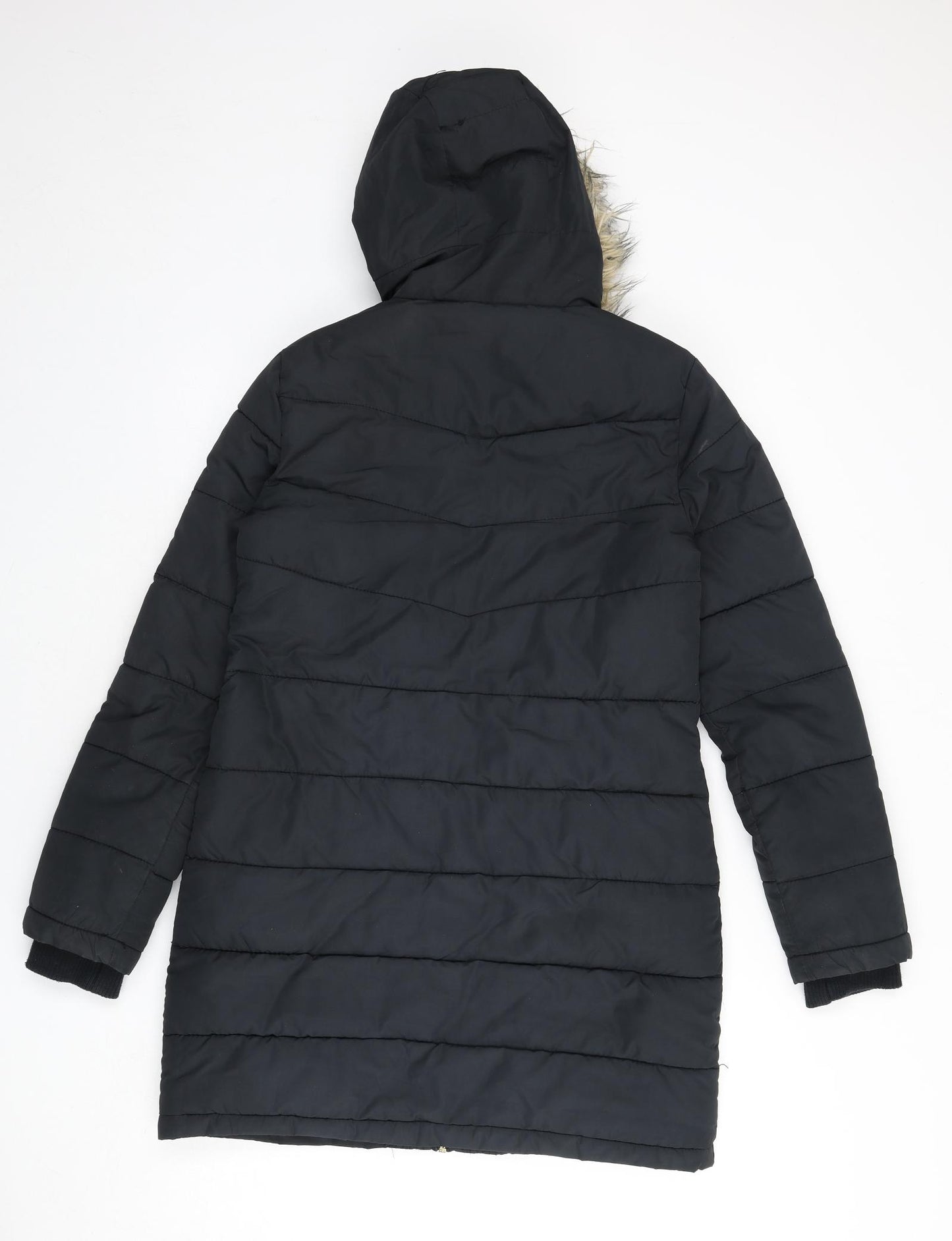 Dorothy Perkins Womens Black Parka Coat Size 8 Zip